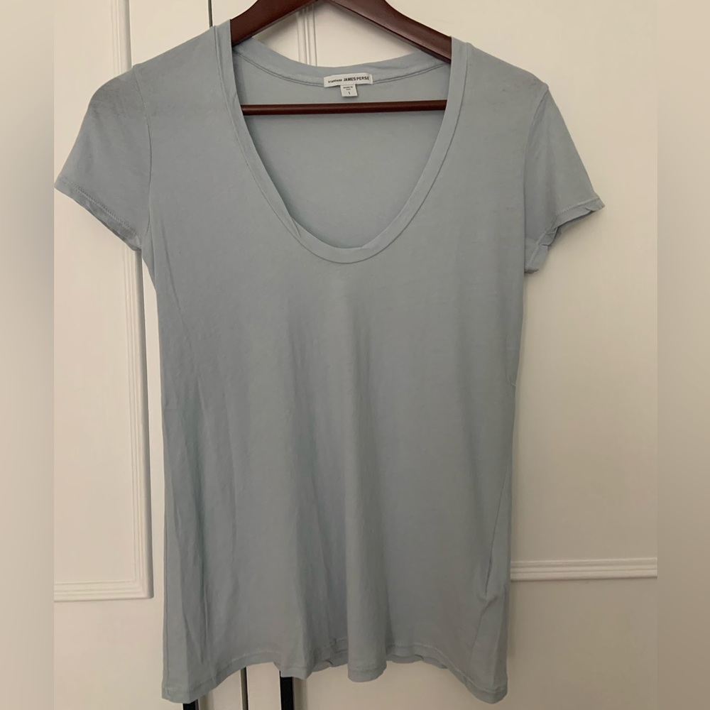 James Perse size 1 light blue 100%cotton tee